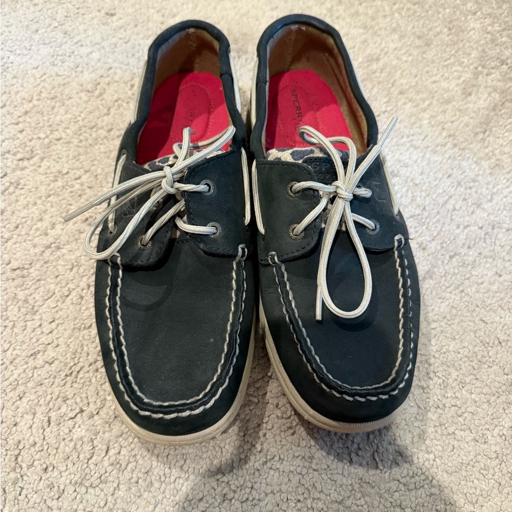 Sperry Black and Leopard Print
